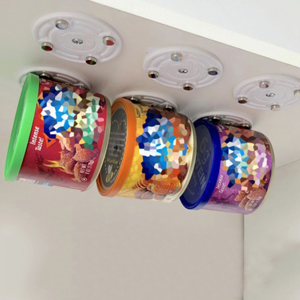 Magnetic Under-Shelf Can Holder for Small Pantries