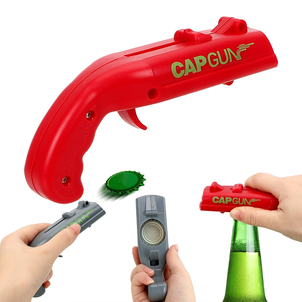 Cap Gun Bottle Opener That Shoots Caps Across the Room