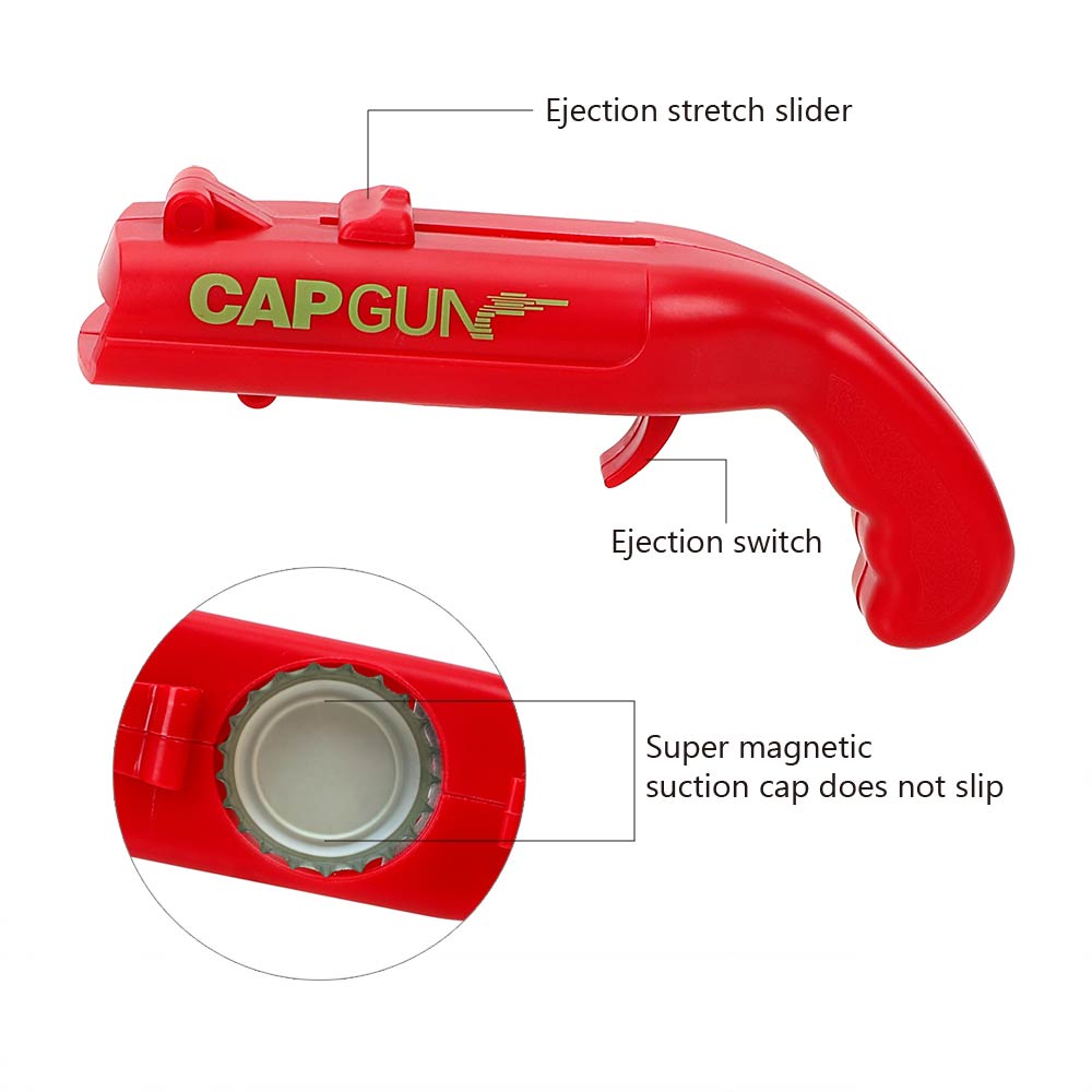 Cap Gun Bottle Opener That Shoots Caps Across the Room