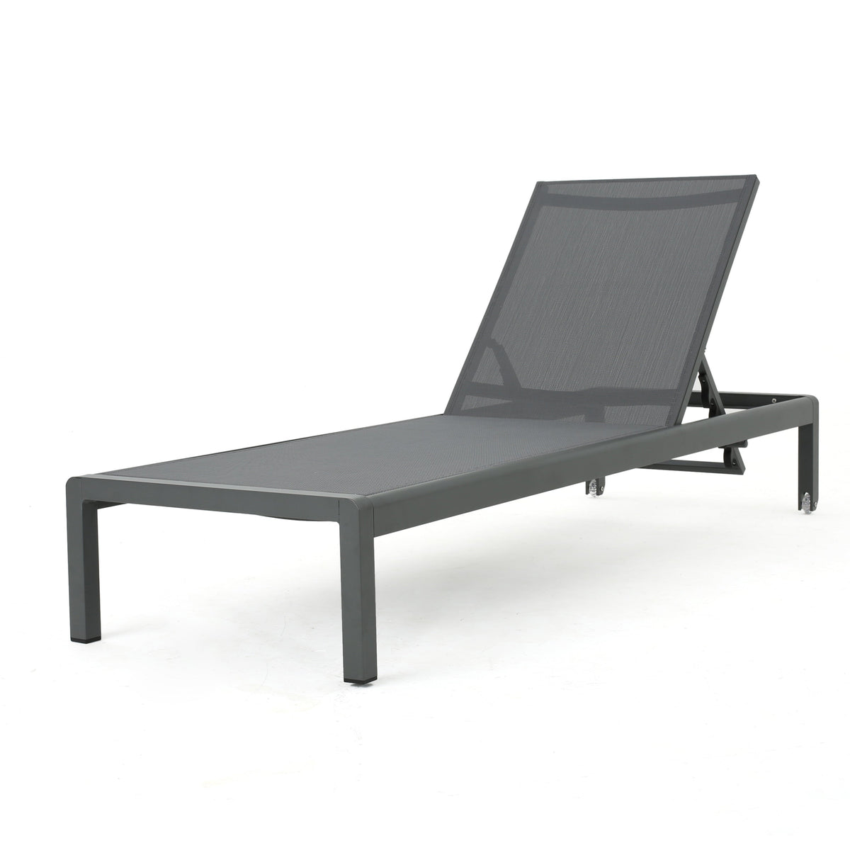 Adjustable Aluminum Pool Chaise Lounge Set of 2 with Wheels