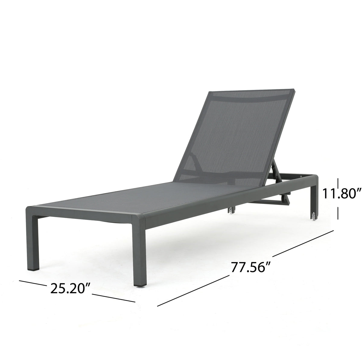 Adjustable Aluminum Pool Chaise Lounge Set of 2 with Wheels