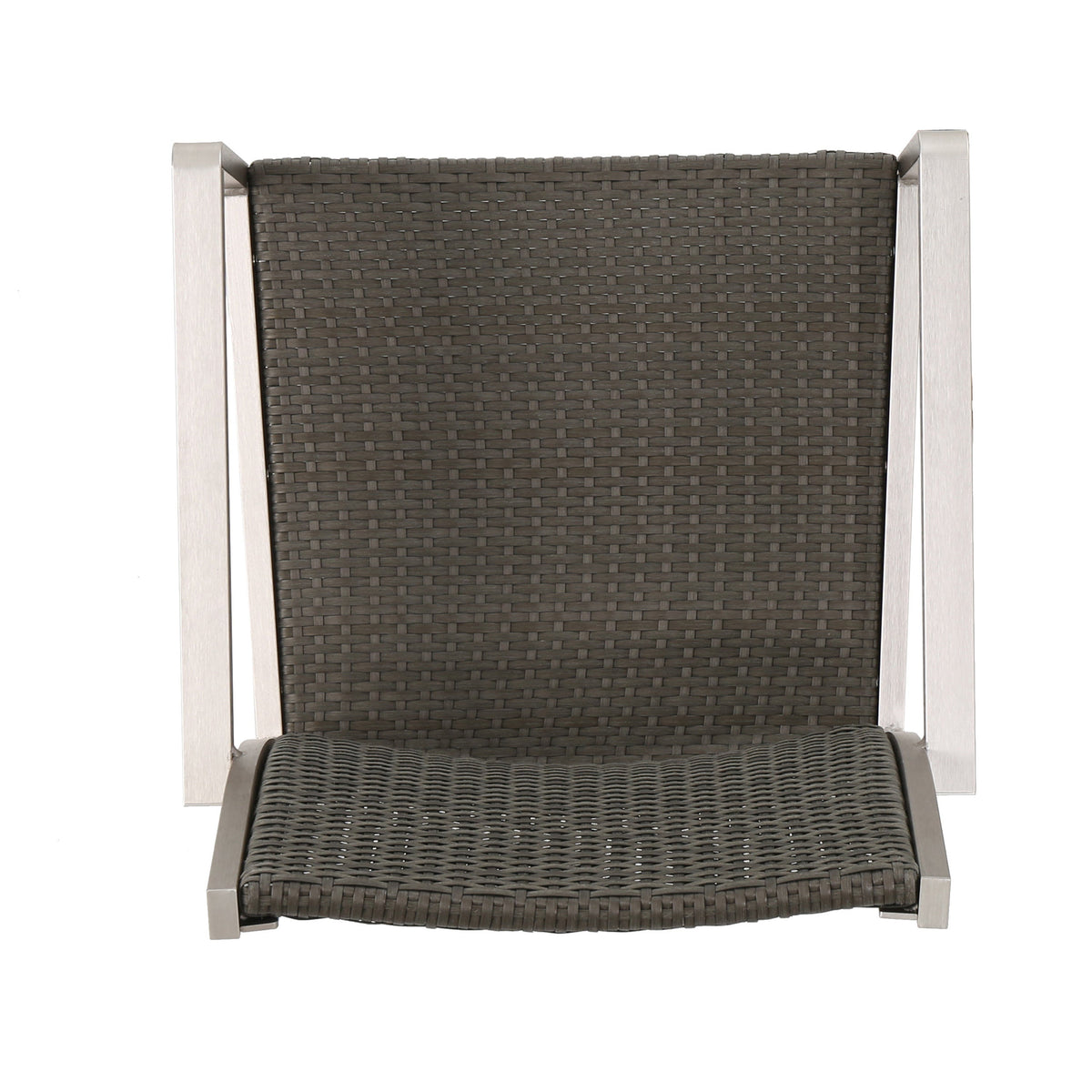 Outdoor Wicker Dining Chairs, Aluminum Frame Set of 2