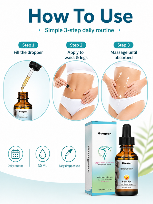 Capsaicin Fat Burner Drops – Firmer Waist & Legs in 2 Weeks