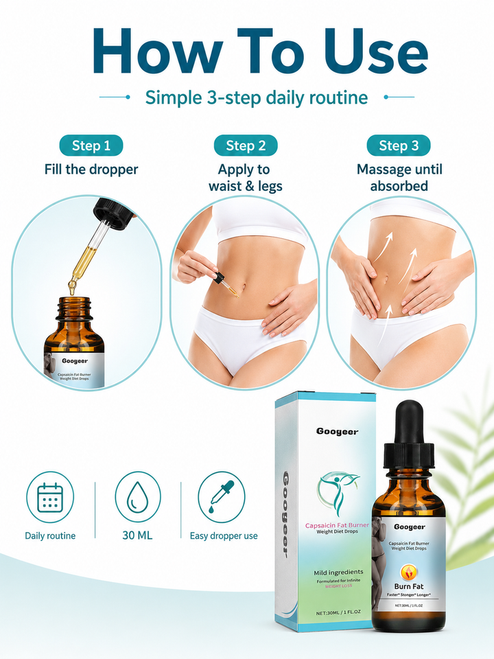 Capsaicin Fat Burner Drops – Firmer Waist & Legs in 2 Weeks