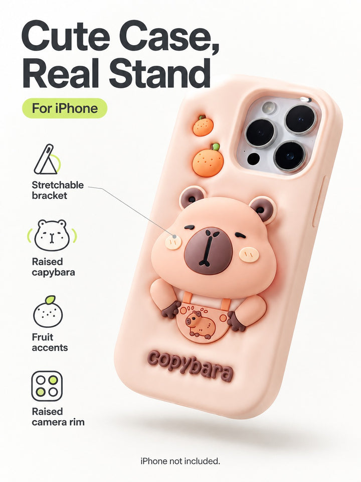 Capybara Stretchable Bracket Phone Case for iPhone 17