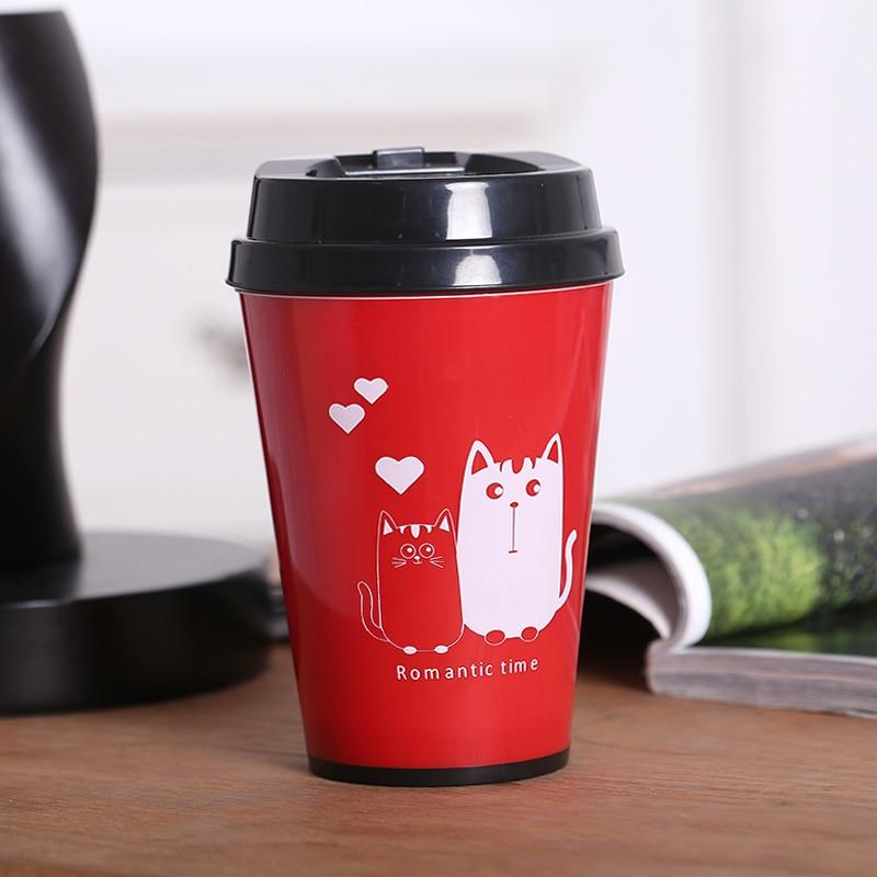 Cat Print Travel Mug with Snap Lid for Daily Coffee