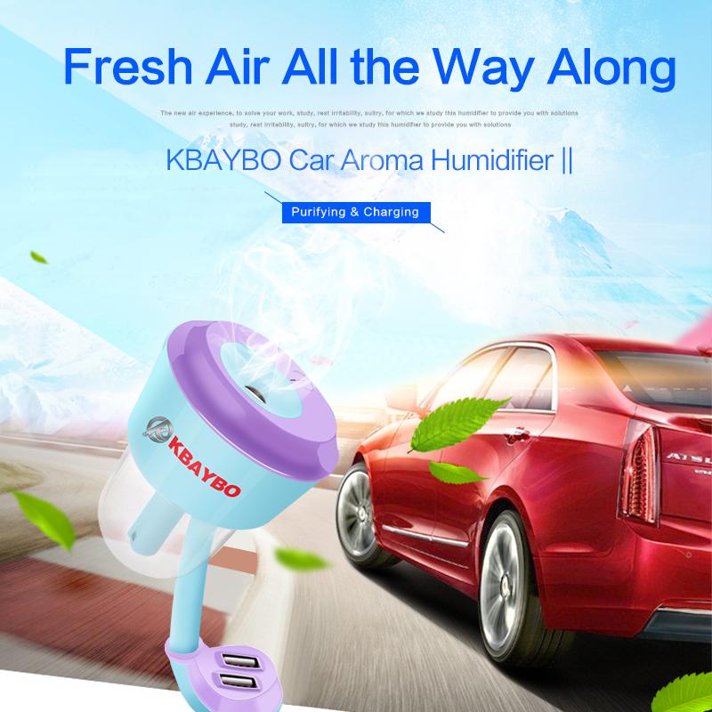 Car Humidifier Aroma Diffuser with USB Charging Ports