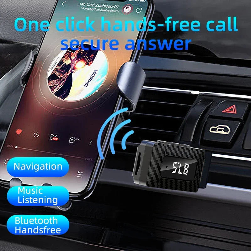 Car Bluetooth FM Transmitter with Hands-Free Calling
