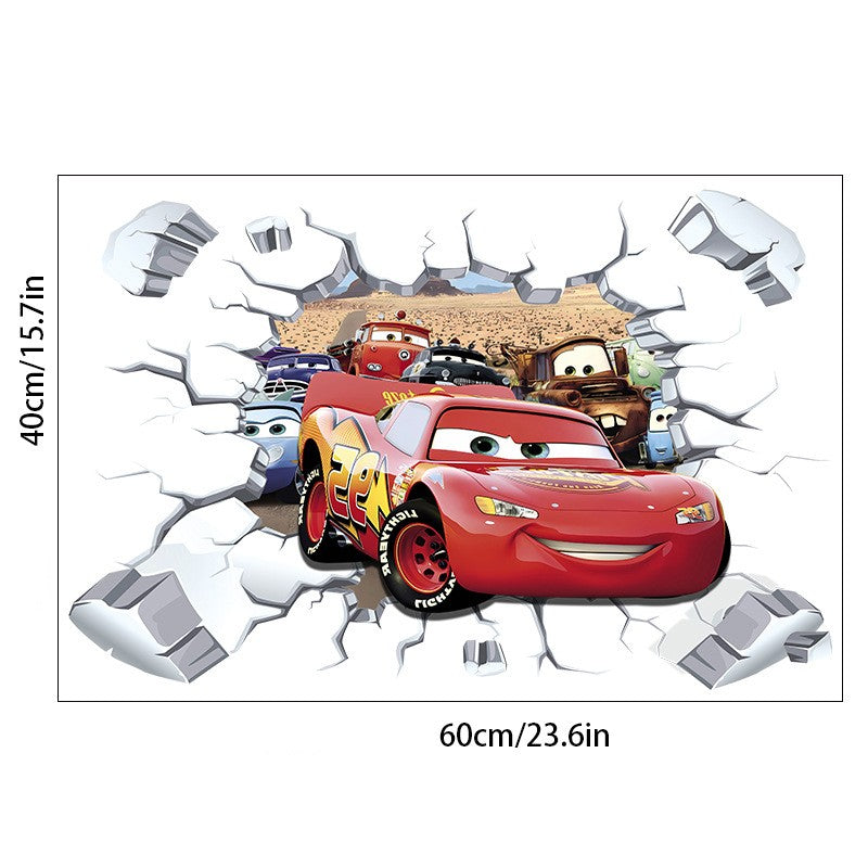 3D Cars Wall Sticker for Kids Room, Peel and Stick