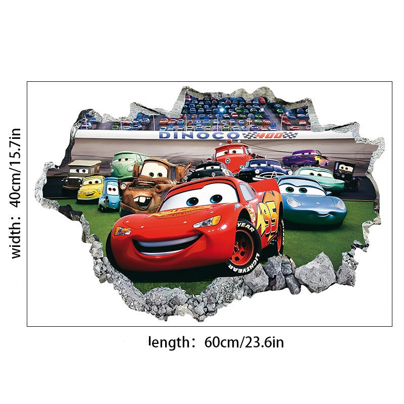 3D Cars Wall Sticker for Kids Room, Peel and Stick