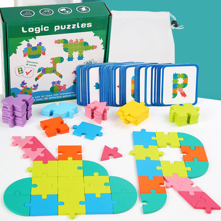 Wooden Logic Puzzle Board for Screen-Free Learning