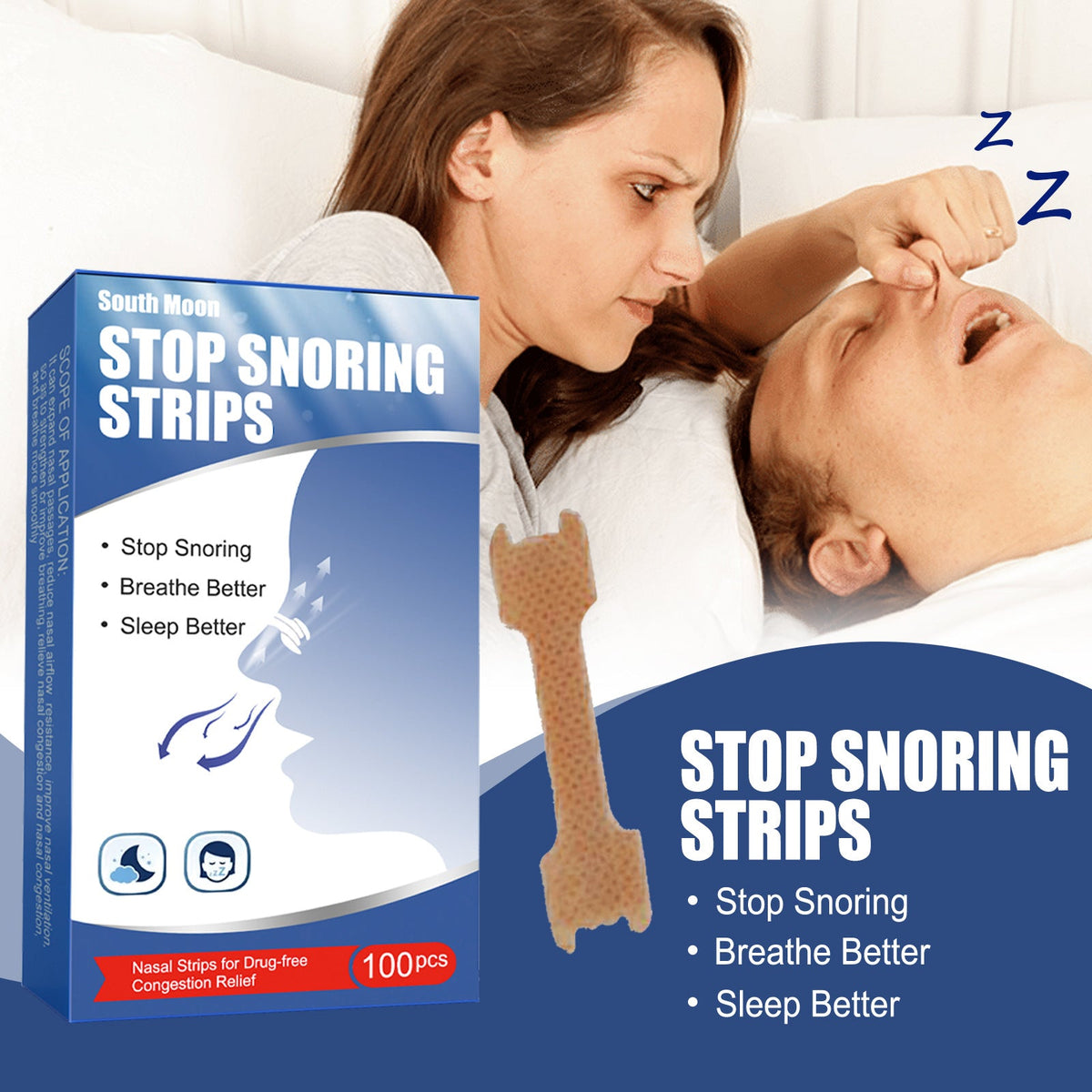 Anti-Snoring Nasal Strips for Quieter, Easier Breathing