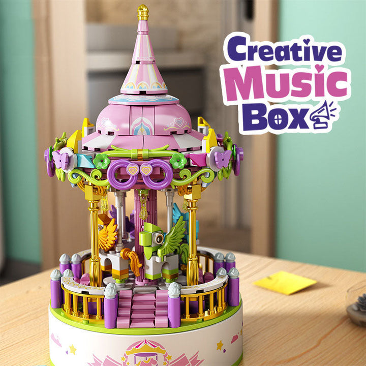 Carousel Music Box Building Toy for Screen-Free Play