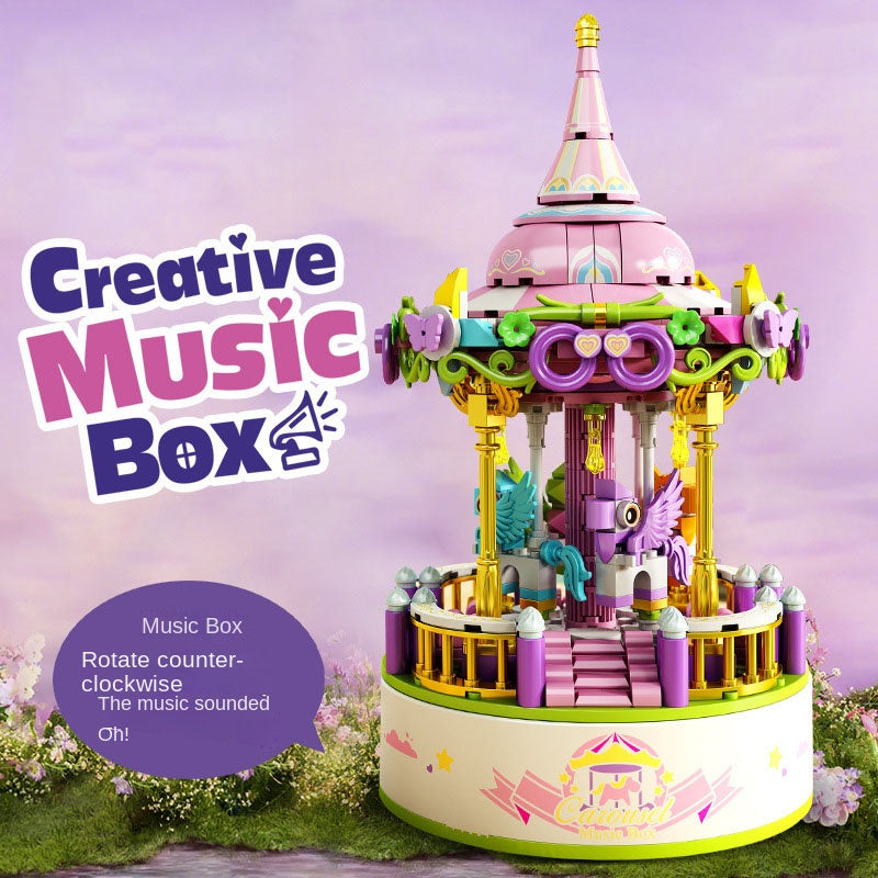Carousel Music Box Building Toy for Screen-Free Play
