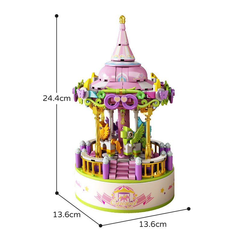 Carousel Music Box Building Toy for Screen-Free Play