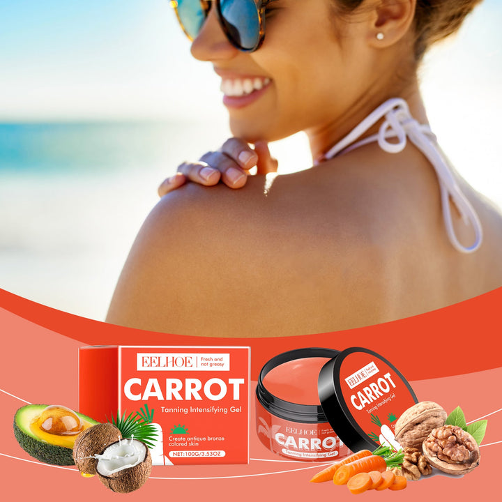 Carrot Tanning Gel for Bronze Skin, Non-Greasy Formula