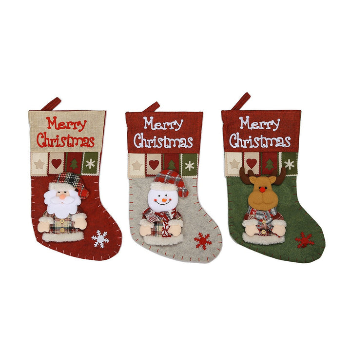 Large 3D Christmas Stocking Gift Bag Mantel Decor Accent