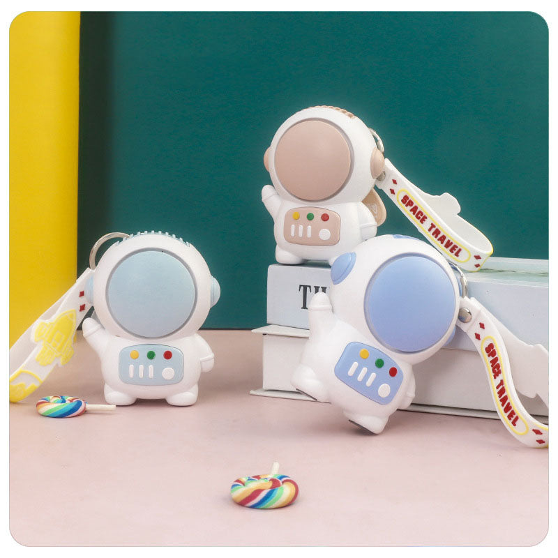Cute Astronaut Mini Fan, Portable Clip-On Keychain Fan