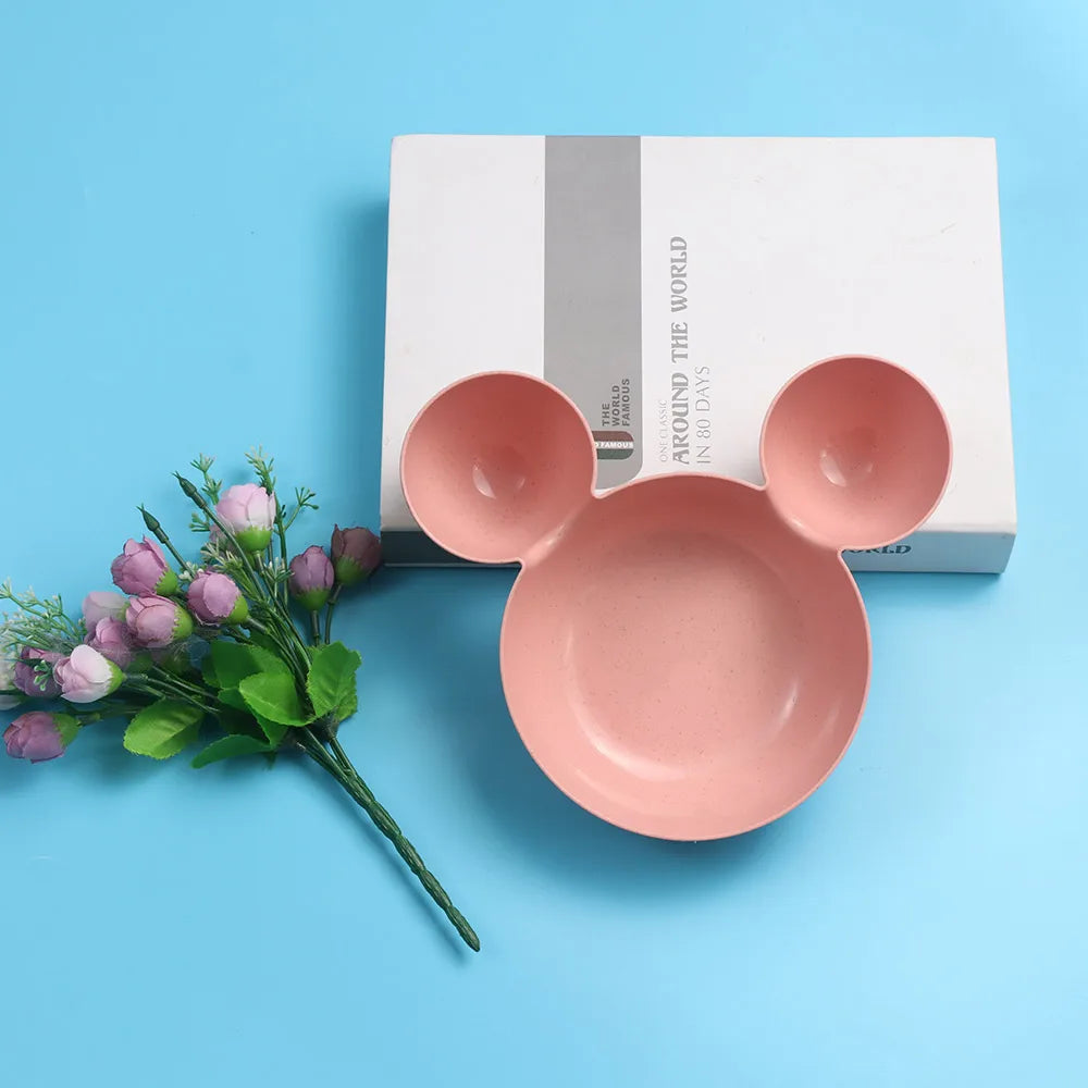 Mouse Shaped Divided Toddler Plate for Mealtime Fun