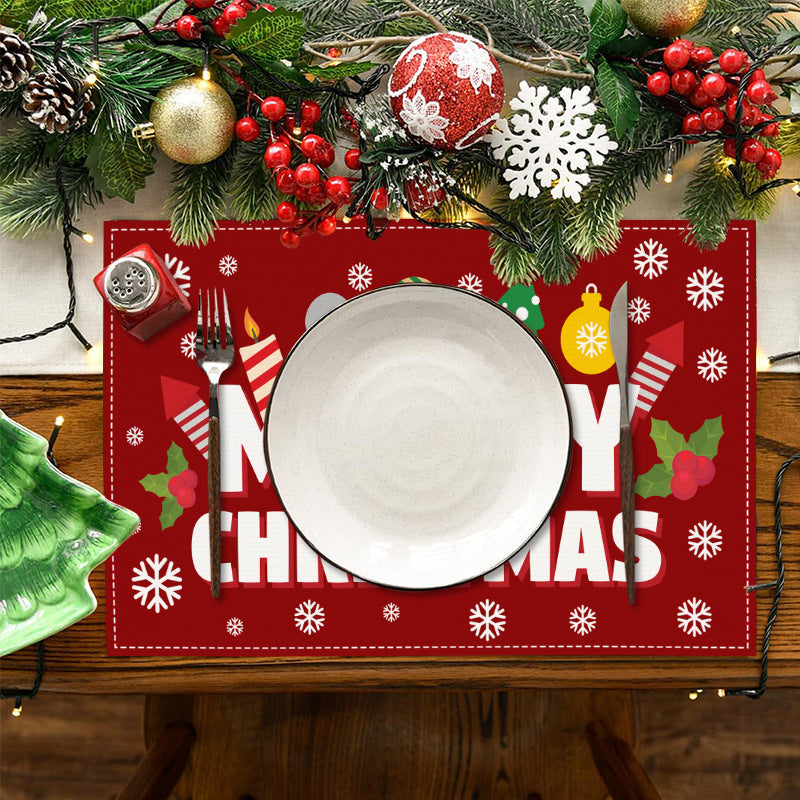Christmas Placemats Heat-Resistant Holiday Table Decor