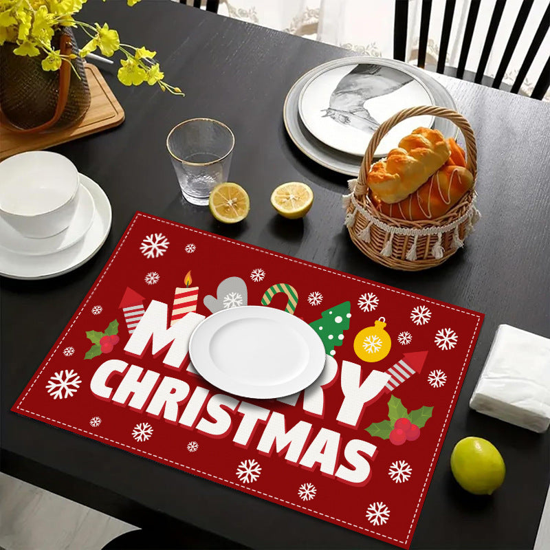 Christmas Placemats Heat-Resistant Holiday Table Decor