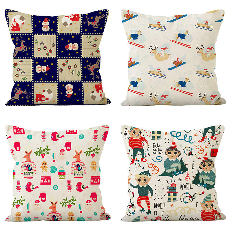Christmas Snowman Pillow Cover for Festive Sofa Decor
