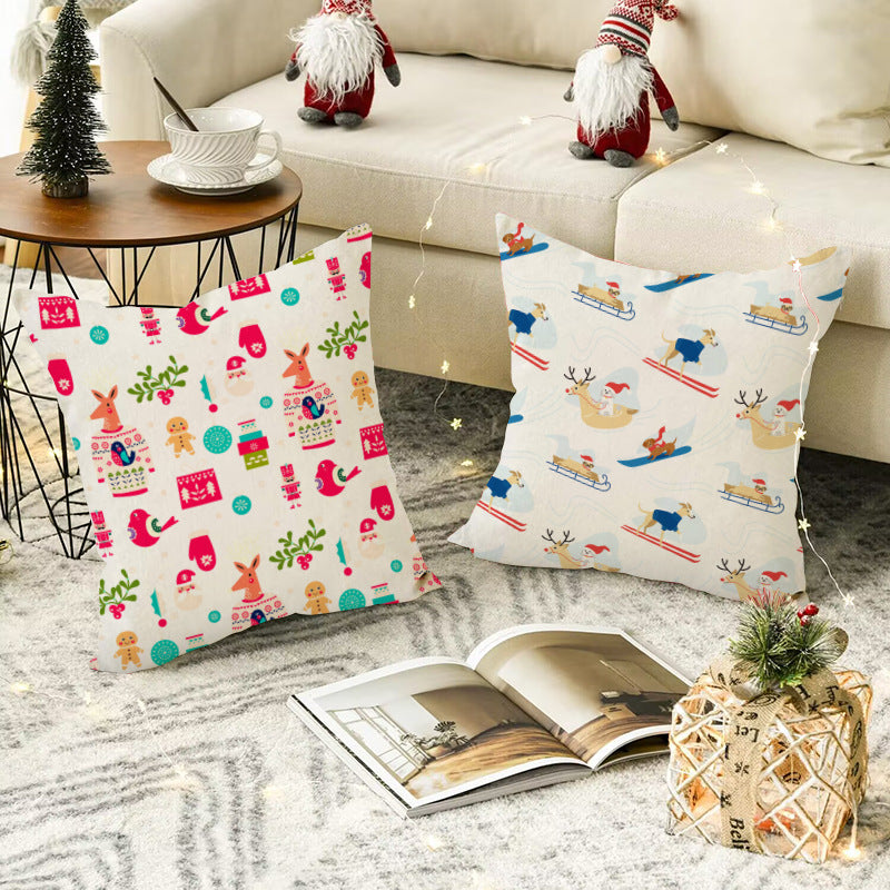Christmas Snowman Pillow Cover for Festive Sofa Decor
