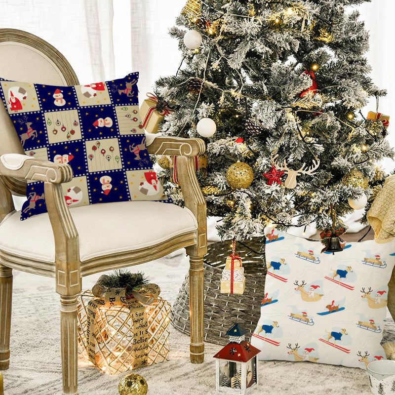Christmas Snowman Pillow Cover for Festive Sofa Decor