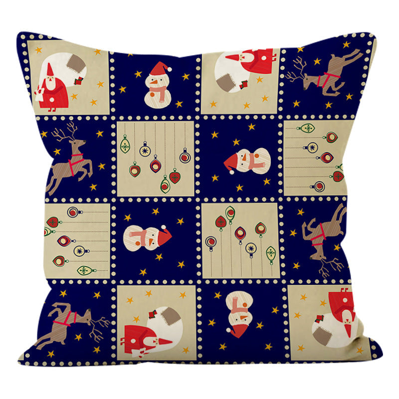 Christmas Snowman Pillow Cover for Festive Sofa Decor