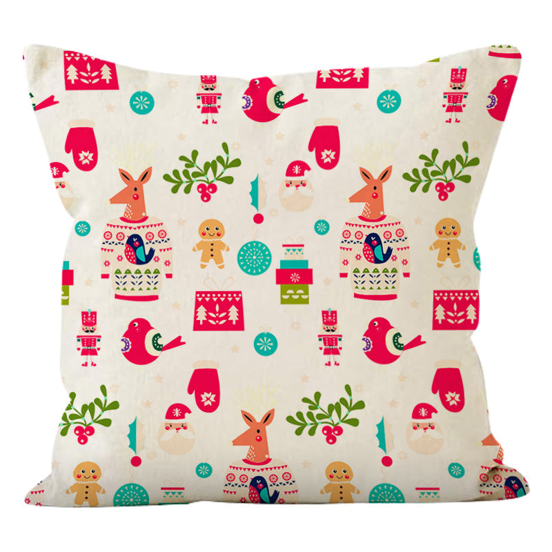 Christmas Snowman Pillow Cover for Festive Sofa Decor