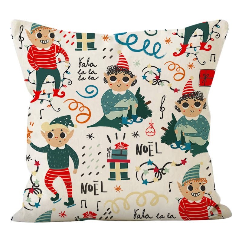 Christmas Snowman Pillow Cover for Festive Sofa Decor