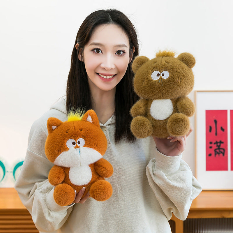 Cartoon Fox Plush Toy for Soft, Playful Room Decor