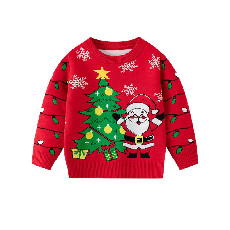 Kids Christmas Sweater With Festive Cartoon Graphics