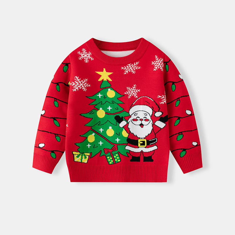 Kids Christmas Sweater With Festive Cartoon Graphics
