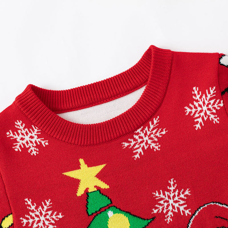Kids Christmas Sweater With Festive Cartoon Graphics