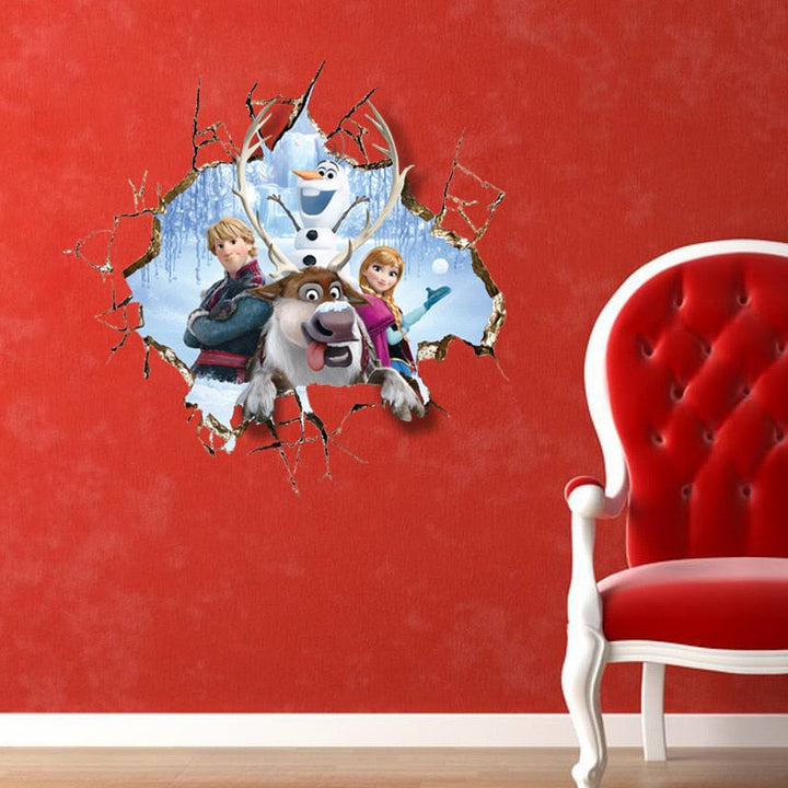 3D Frozen Wall Decal for Kids’ Magical Room Decor