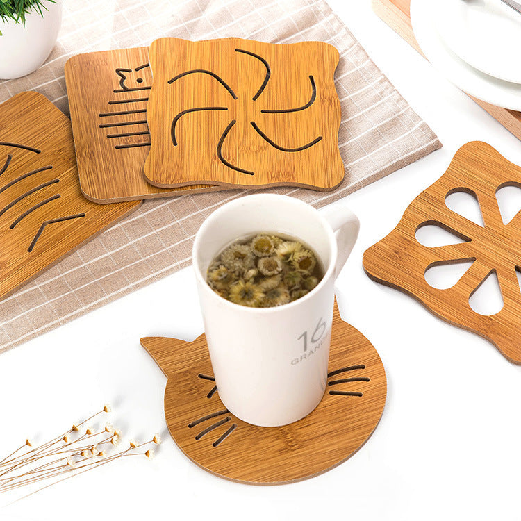 Bamboo Heat-Proof Coaster Set That Protects Your Table