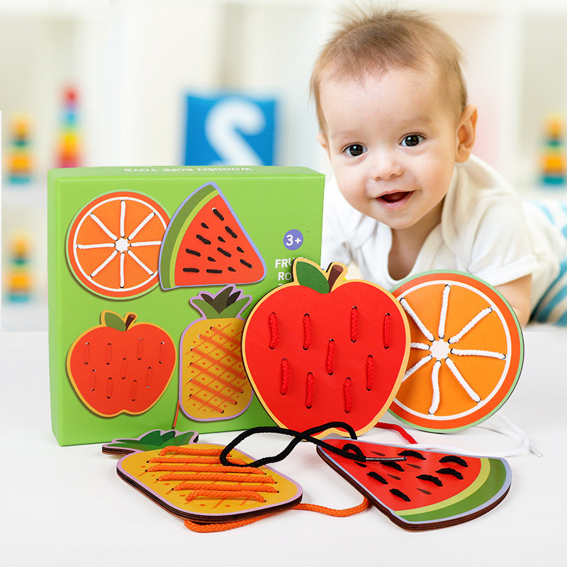 Fruit Threading Board Toy for Fine-Motor Skills Practice