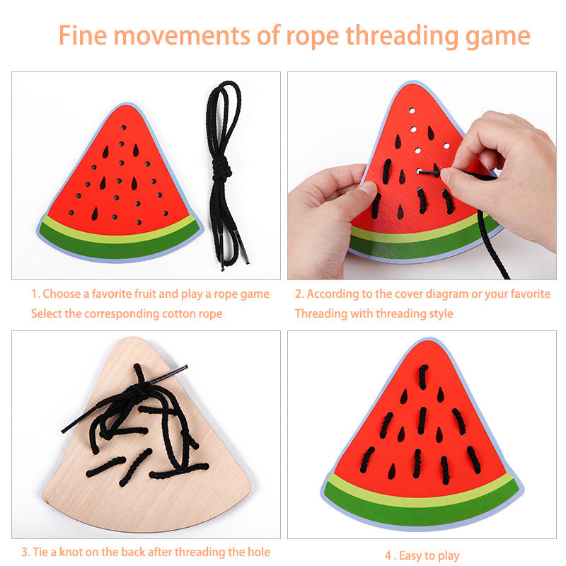 Fruit Threading Board Toy for Fine-Motor Skills Practice