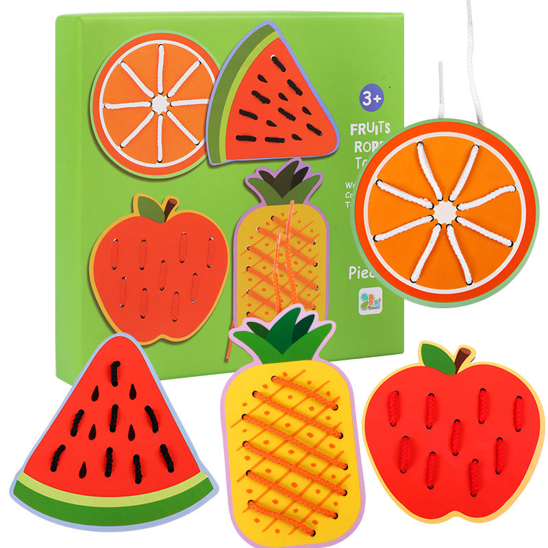 Fruit Threading Board Toy for Fine-Motor Skills Practice