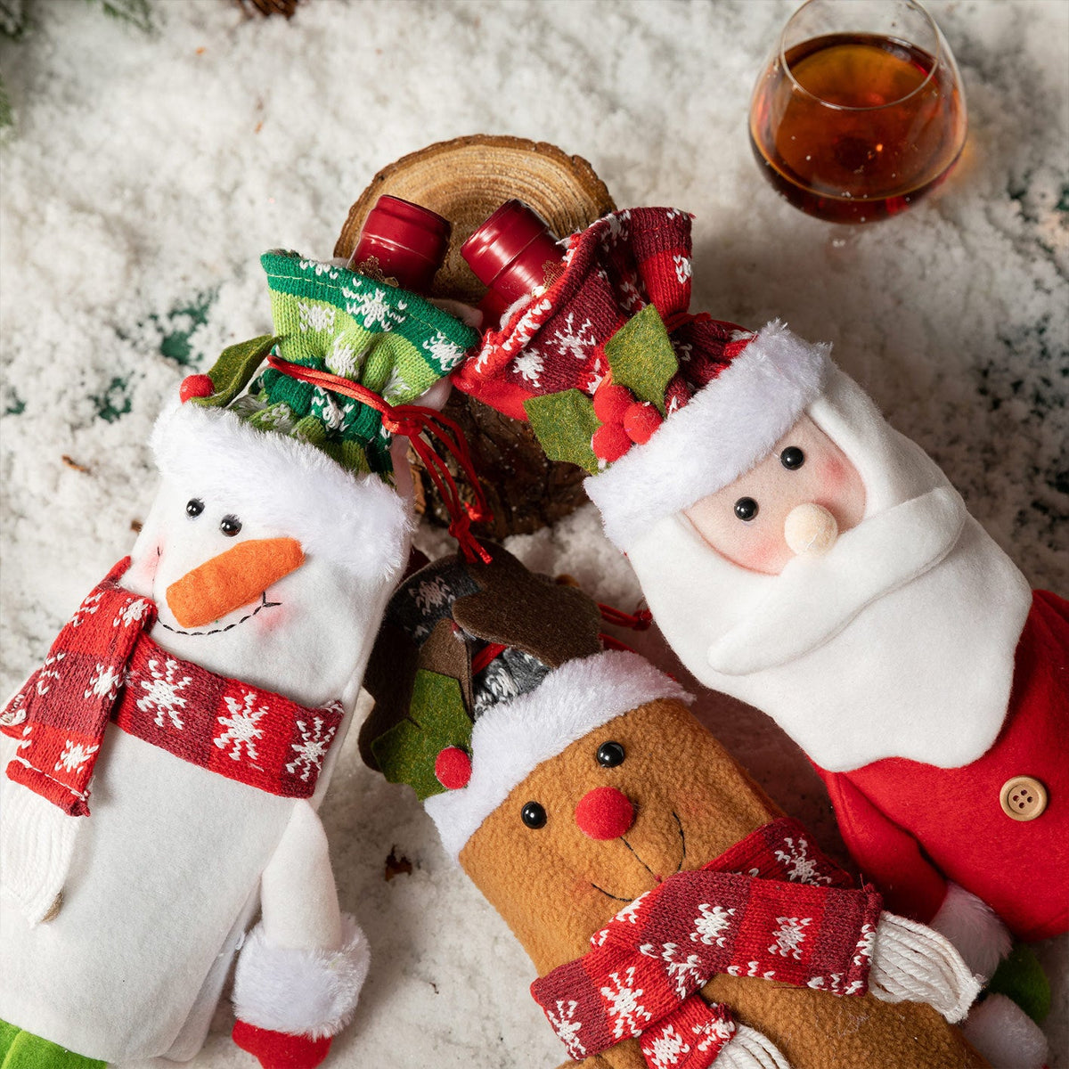 Christmas Wine Bottle Covers for Festive Holiday Tables
