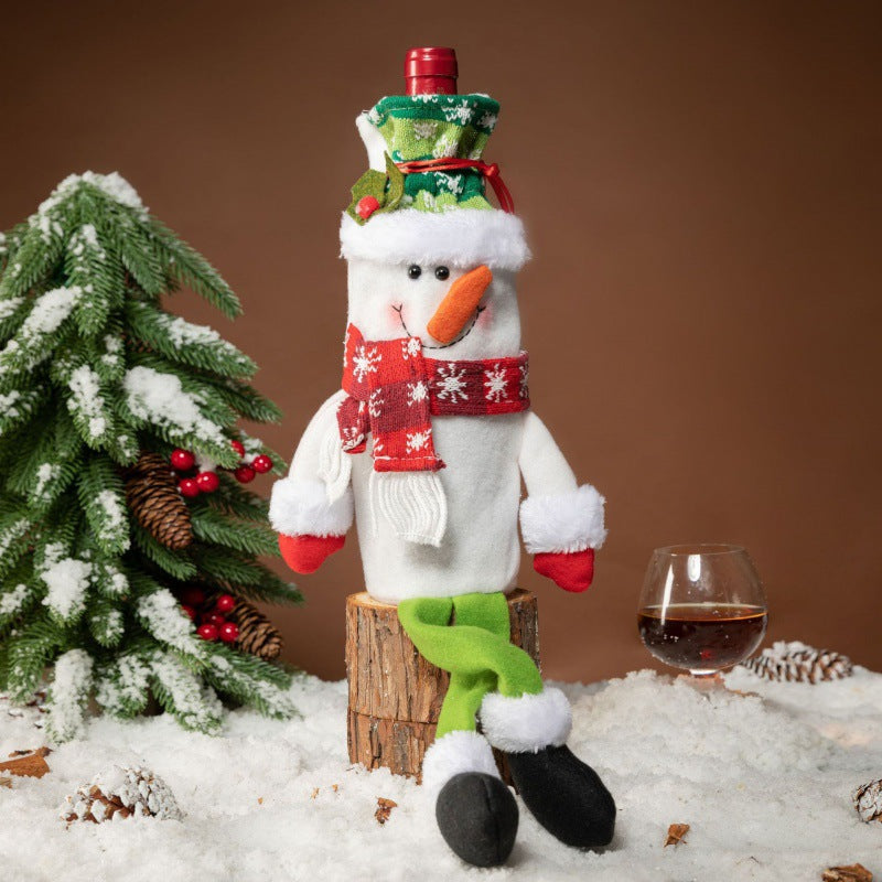 Christmas Wine Bottle Covers for Festive Holiday Tables