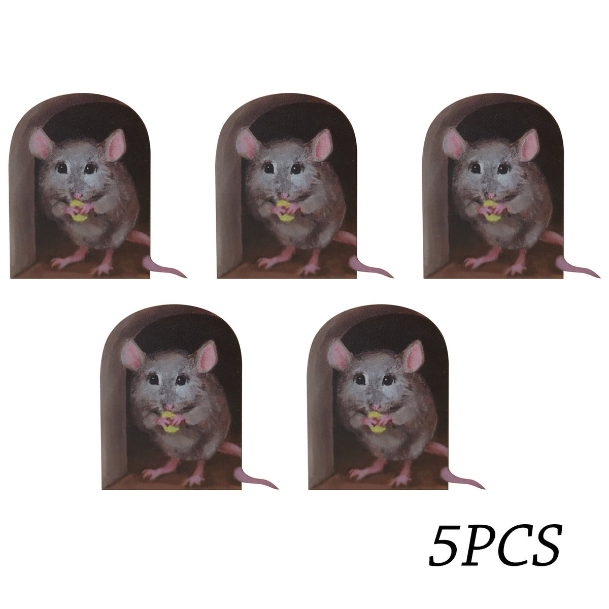 Cartoon Mouse Hole Stickers for Playful Home Decor