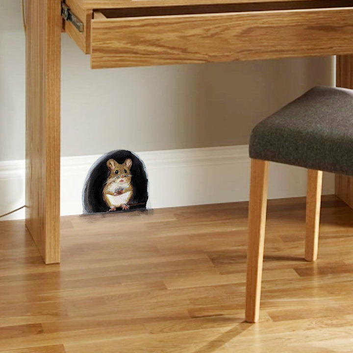 Cartoon Mouse Hole Stickers for Playful Home Decor