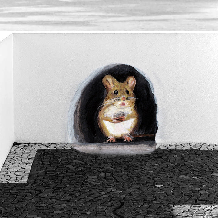 Cartoon Mouse Hole Stickers for Playful Home Decor