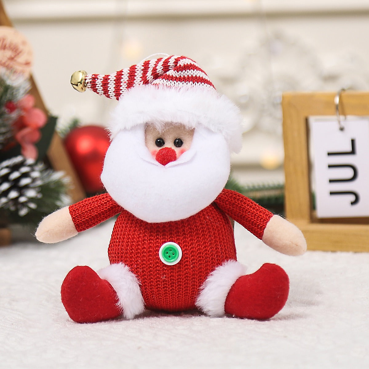 Plush Christmas Ornaments Set for Cheerful Tree Decor