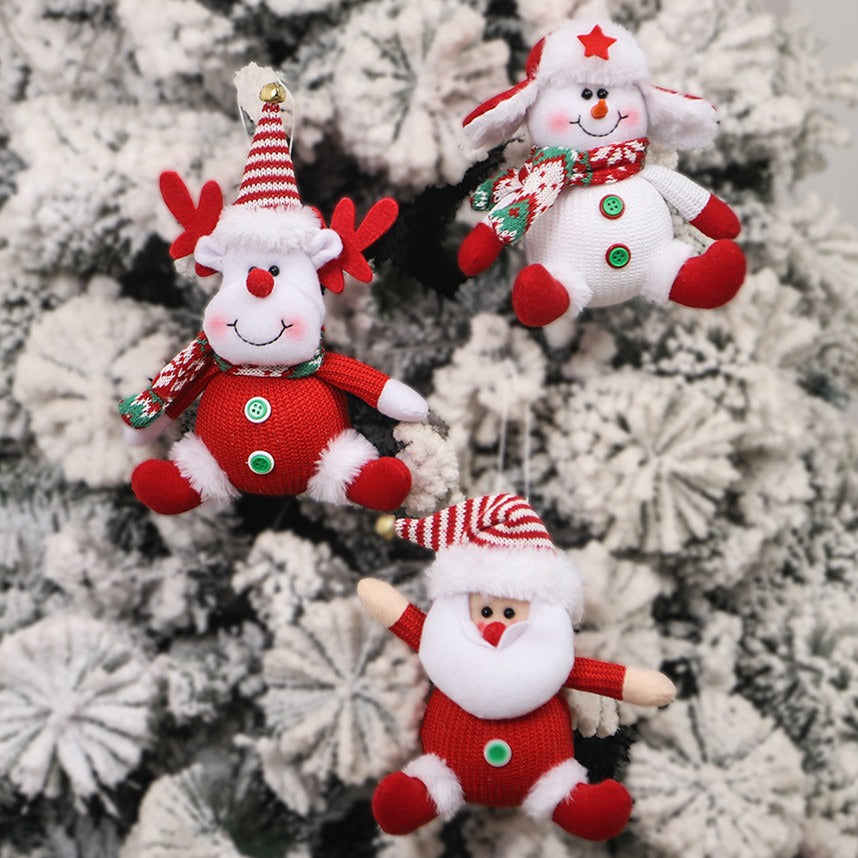 Plush Christmas Ornaments Set for Cheerful Tree Decor