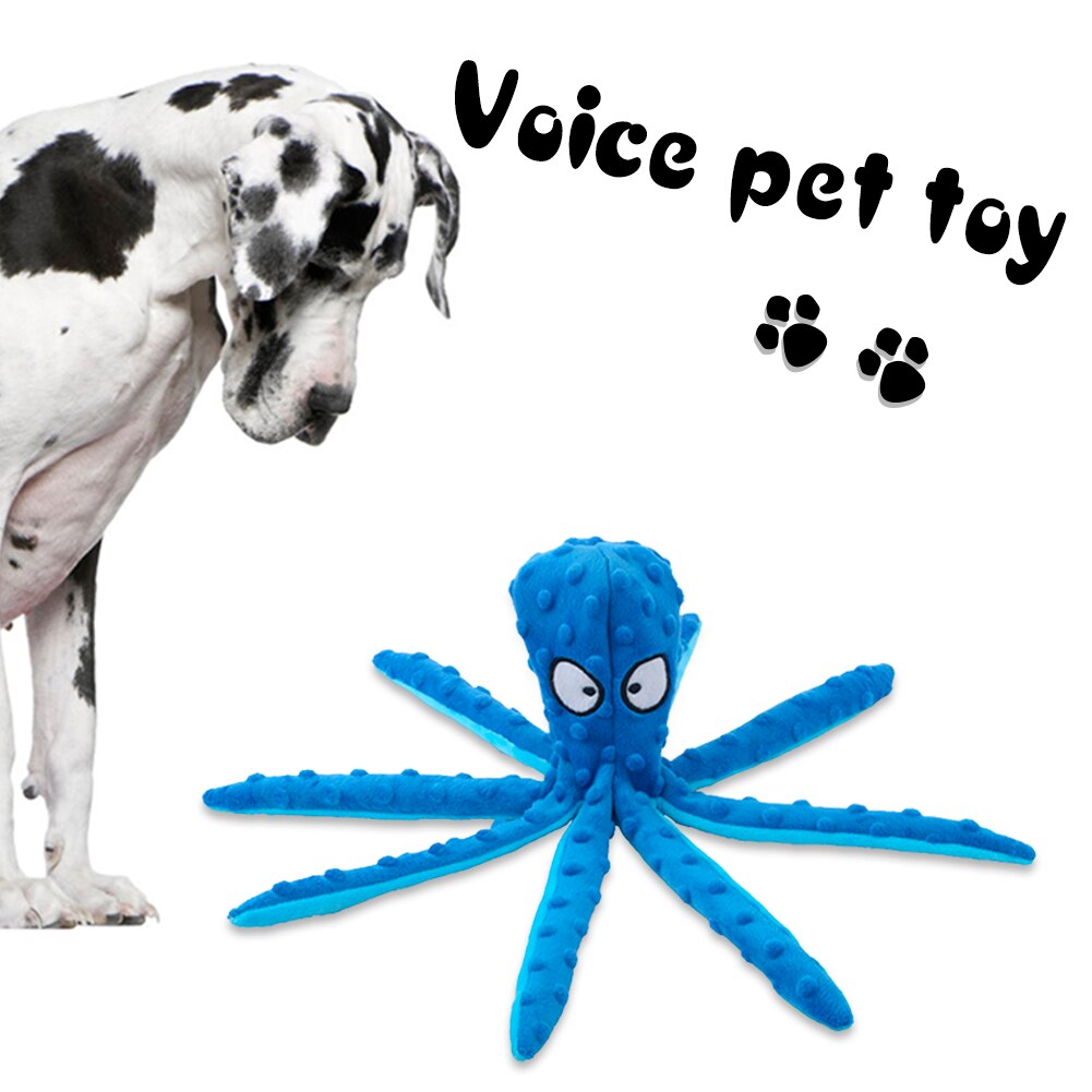 Interactive Dog Toy – Soft Plush Squeaky Octopus