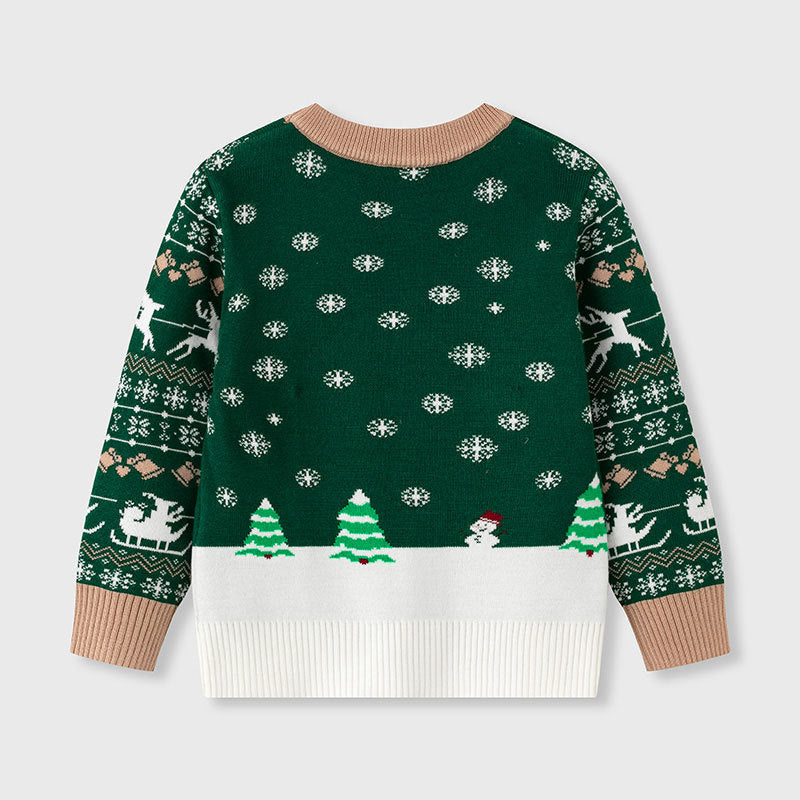 Baby Christmas Sweater With Festive Village Knit Look
