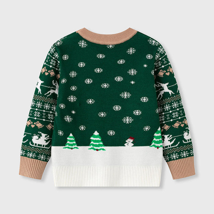 Baby Christmas Sweater With Festive Village Knit Look